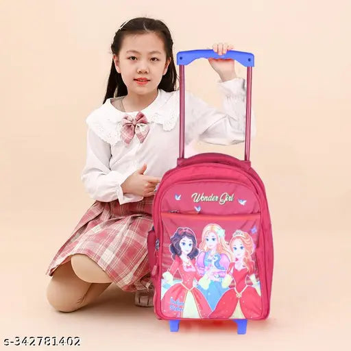 Indian Riders BARBEE Girl School Kids Bag 18 Inches- Queen Pink School Trolley bag ( 25 L) Waterproof Trolley (Multicolor, Pink, 25 L)