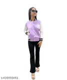 Stylish lavender warm varsity bomber NY patch Jackets for women/girls