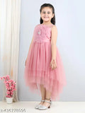 Toy Balloon Kids Dusty Rose Hi - Low Girls embilleshed Party wear Dress