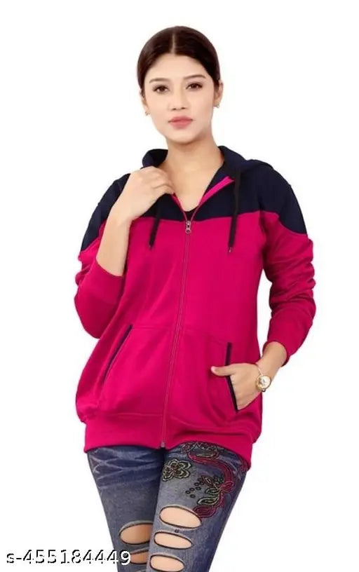 Tamina Women Contrast Full Sleeves Hoodie