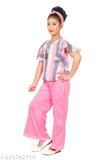 Pink Top Palazzos Set On Girls