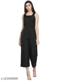 Magnetic Designs Black Solid Culotte Jumpsuit