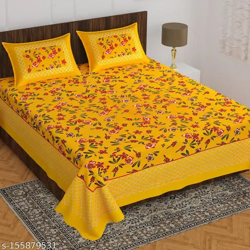 Jaipuri printed Double Bed Bedsheet combo pack 2 Bedsheet with 4 pillow cover