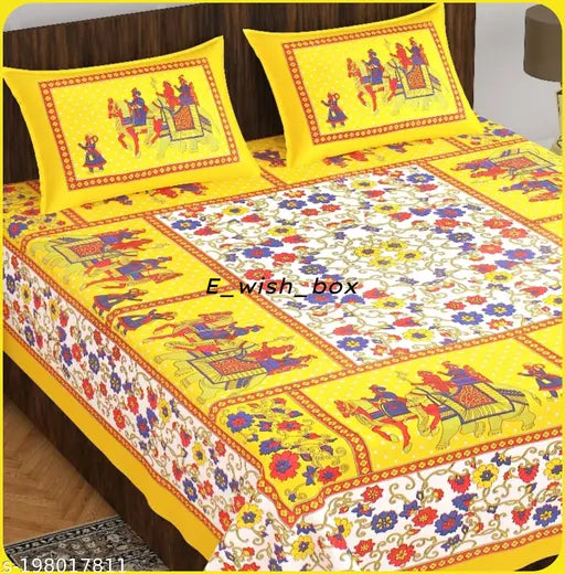 100 % cotton double bed bedsheets 100x90