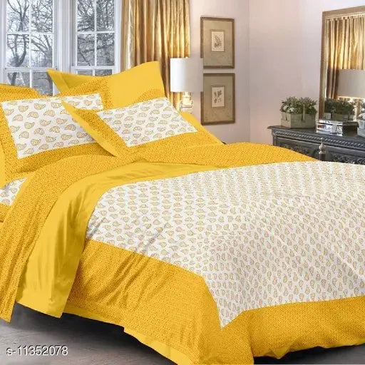 Jaipuri Double Bed Bedsheet with 2 Pillow