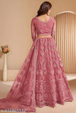 Embroidered Thread Work Semi-Stitched Lehenga & Unstitched Blouse With Dupatta