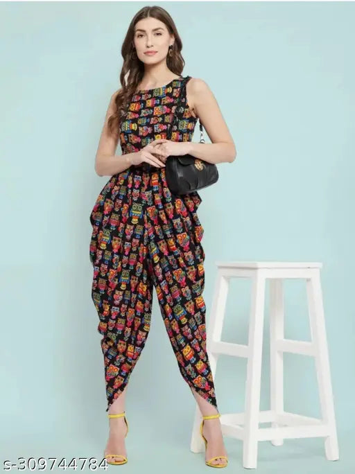 Trendy fashionable owl print jumpsuit for women