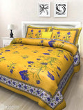 Jaipuri Printed Double Bed Bedsheet combo pack 2 Double Bed Bedsheet with 4 Pillow Cover (Ludo Print Bedsheet + Jaipuri Best Bedsheet)