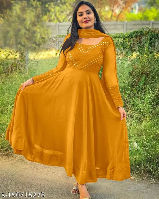 Hello Beautiful Fensy Gown With Dupatta