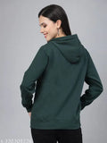 Style Quotient women green hooded oversized sweatshirt