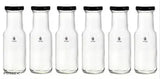 Machak 200 ml Glass Bottles for Milk, Juice with Rust Proof & Airtight Black Cap