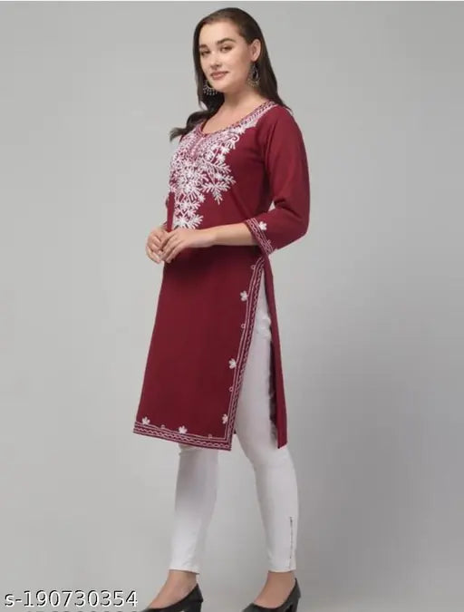 woolen aari work kurti