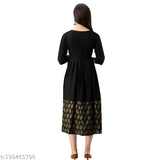 Black Gold Print Long Kurti