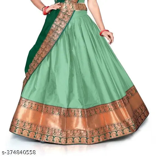 South indian traditional Flared Bridal lehenga Choli For Girls.