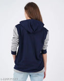 Women Full-Sleeve Sweatshirts Navy kangaroo pocket