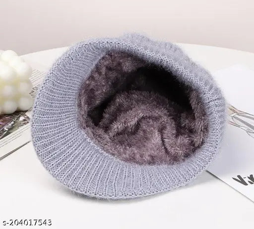 Piftif Assorted colour Women Hat Solid Color Knitted Autumn Winter Lightweight Dome Hat for Outdoor