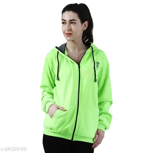 Chanda Khuba Women's Sweatshirt Full Sleeve Kangaroo Pocket Pullover hoodies With Zip - CKHD-G-04