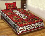 Single Bed Cotton Fabric Bedsheet Combo Pack 2 Bedsheet with 2 Pillow Cover