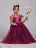 Toy Balloon Kids Purple Full Length Girls Embilleshed Party wear Dress