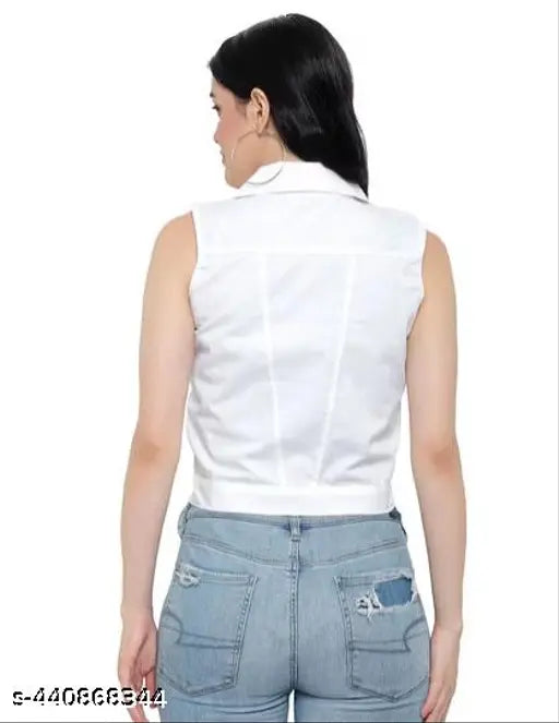 White Denim Jacket for women