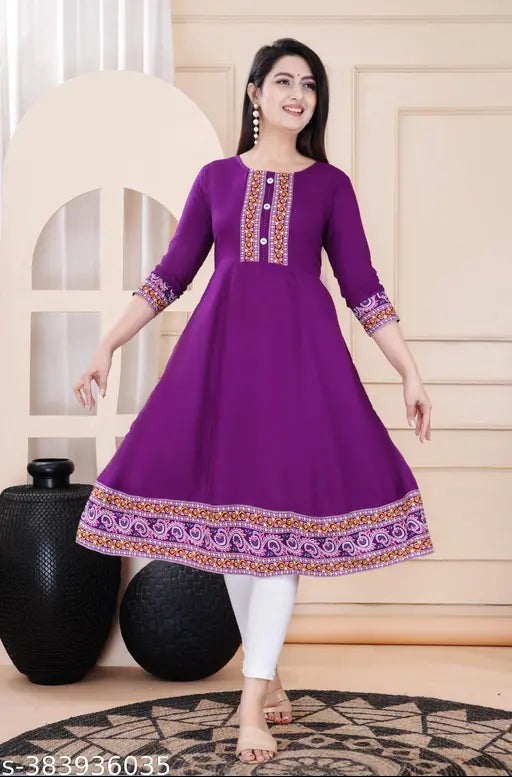 Rayon Anarkali Kurti Woman