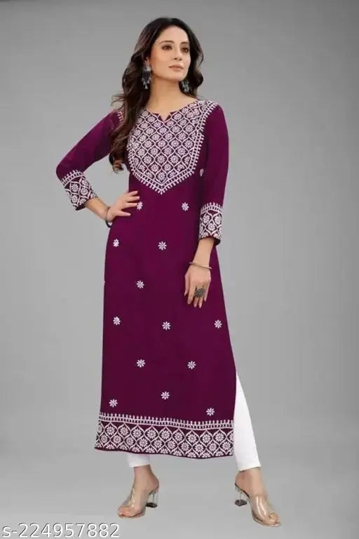 Rayon Badam Kurti Purple