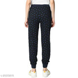 Women Printed StraightFit Blue Trousers