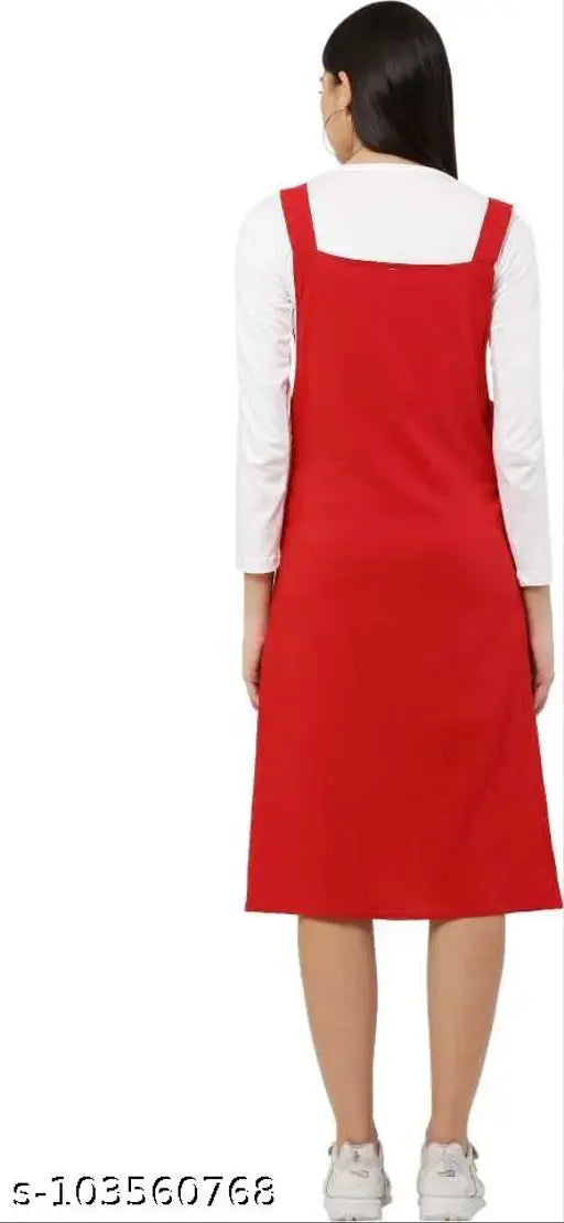 Cotton Lycra Dungaree Skirt with Top for Women Jumpsuits