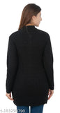 Dart Line Winter Wear Acrylic Wool With Side Pockets Cardigans For Women's