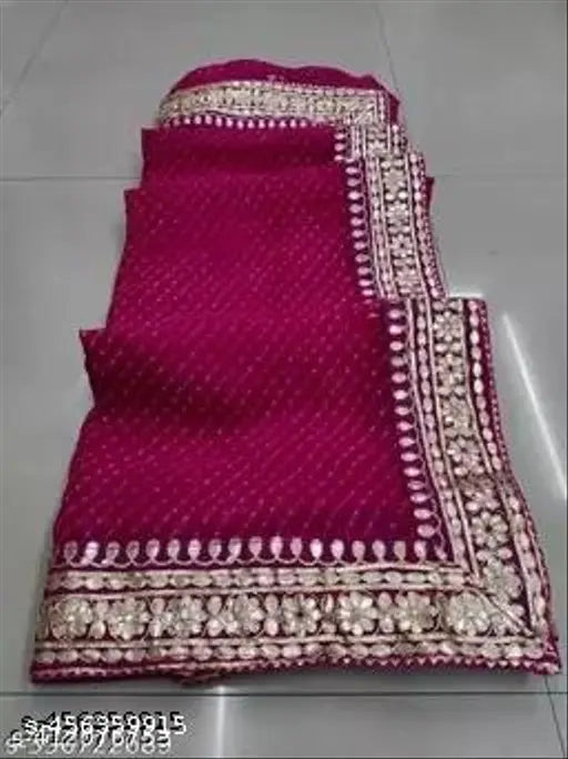 Georgette sarees with embroidered lace border