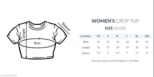 Crze Fashion Crop Top New Latest Design Round Neck White T shirt For Girl's