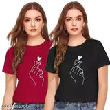 """""Women's Tshirts"""""Chutki Print Round Neck T-Shirt"""""Pack of 2