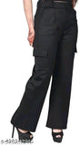 U Shahi Enterprises||Women Straight fit High-Rise Easy Wash Cargo Trouser Pant 4 Pocket