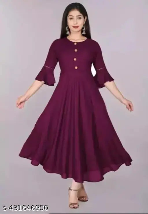 Anar kali kurti colour purple