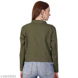 AMNOUR Stylish and Comfortable Cotton Winter and Party Wear Jacket for Womens and Girls - Green