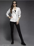 WHITE BARFI SIDE ZIPPER STYLISH JACKET BLACK