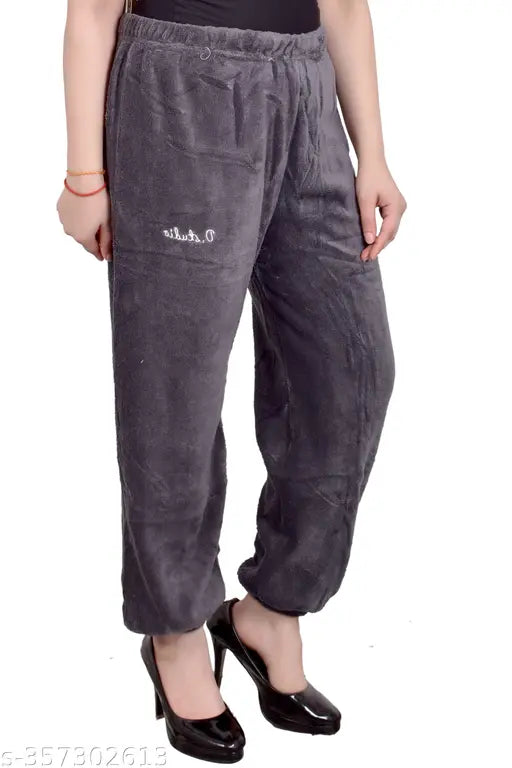 Velvet Women Harem Pants Grey