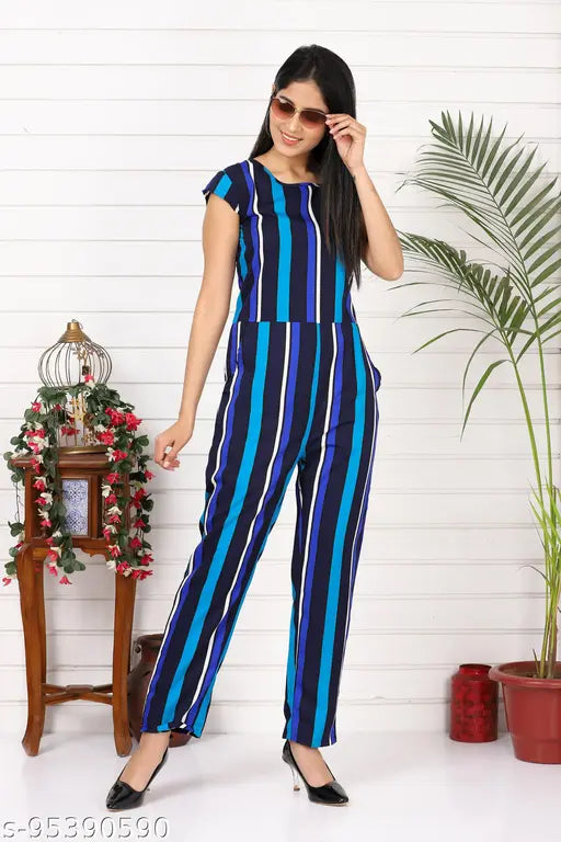 9ZEUS New Stripe printed jumpsuit