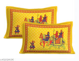 Rajasthani Printed Pure Cotton Jaipuri Double Bed Size Bedsheet With 2 pillow COvers