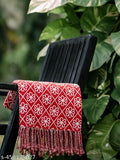 Red Floral Jacquard Throw