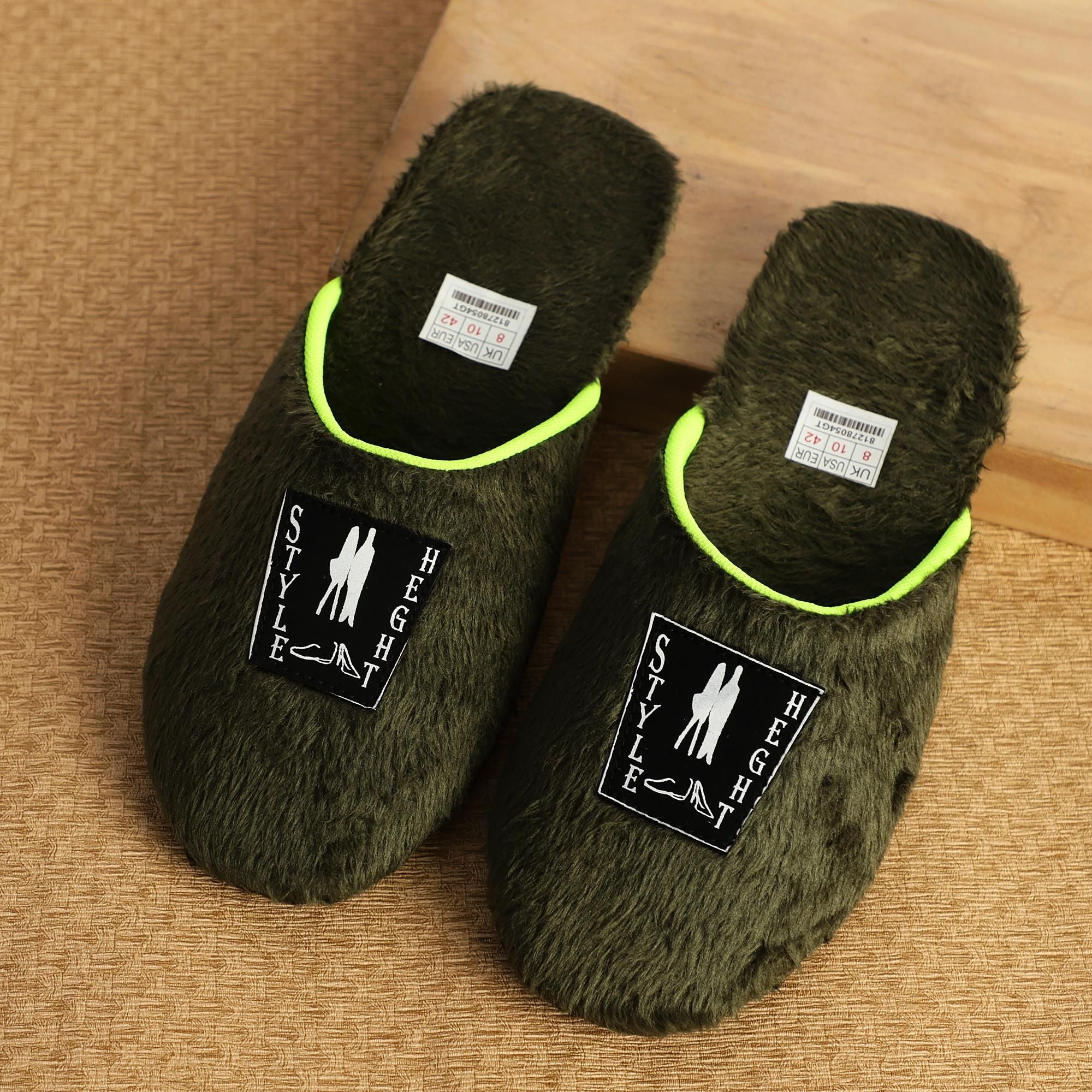 STYLE HEIGHT Men's Synthetic Green Sliders - GillKart