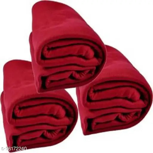 Uniquestyletrader Double Solid Fleece Blanket Pack of 3