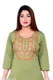 Women's Straight EmbroideredWoolen kurti , kurti for winter, woman kurti, embroidery kurti