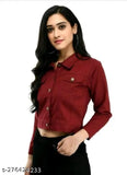 New Classic Enterprises Denim Maroon Jacket for Women