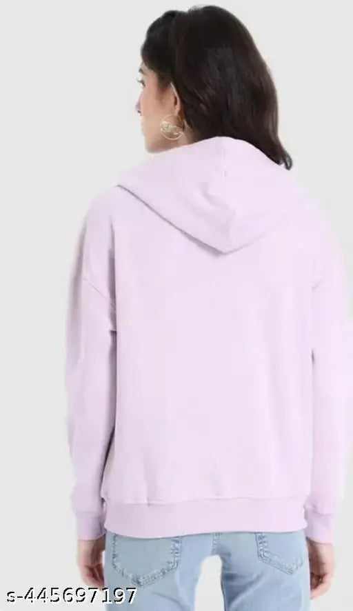 Stylish comfortable fleece lavender zipper hoodies for women/girls