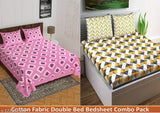 Jaipuri Bedsheet Combo Pack 2 Bedsheet with 4 Pillow Cover