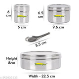 Home-Pro - See Through Neelam Masala Dabba | Stainless steel Spices Container | Kitchen Use Dabba | Mutipurpose Container | 9 Small Container | Air Tight 22.5 CM Diameter | Pack of 1