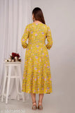 New printed anarkali Yellow gown