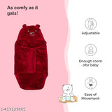 SIDLY PIDLY Soft Kids AC Blanket / Baby wrapss / Single Baby wraps Cum Sleeping Bag for Kids ( 66 X 66 CM ) Solid Print , lightweight, Maroon ( Fur )