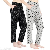 Womens Pant/pyjama 2pc set printed